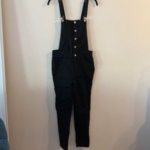 Kendall & Kylie Black Skinny Overalls